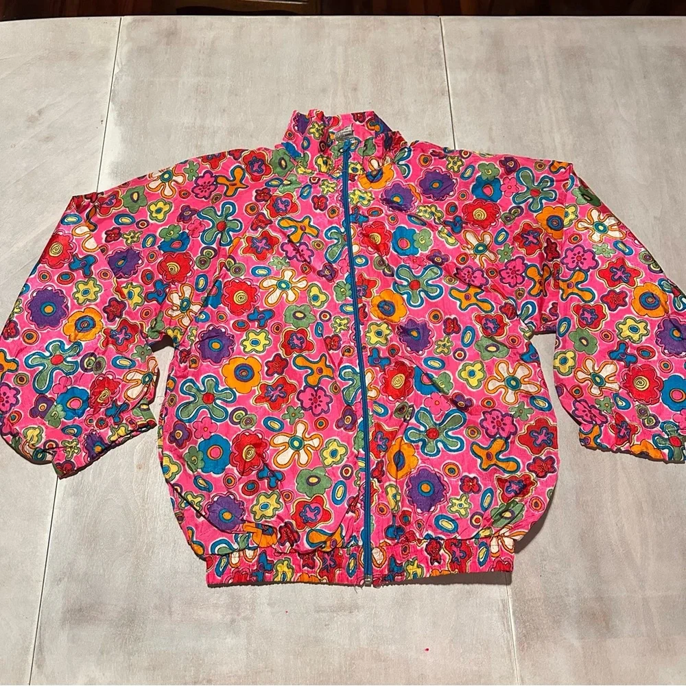 Vintage Colorful Floral Windbreaker - Picture 1 of 8